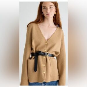 J. Crew Giselle V-neck Wool blend Cardigan/Blazer size XL Heather Khaki